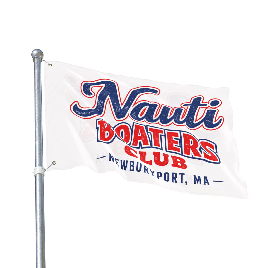 Nauti Boaters Club Double-Sided Flag — Customizable-- Add Your Town or Port