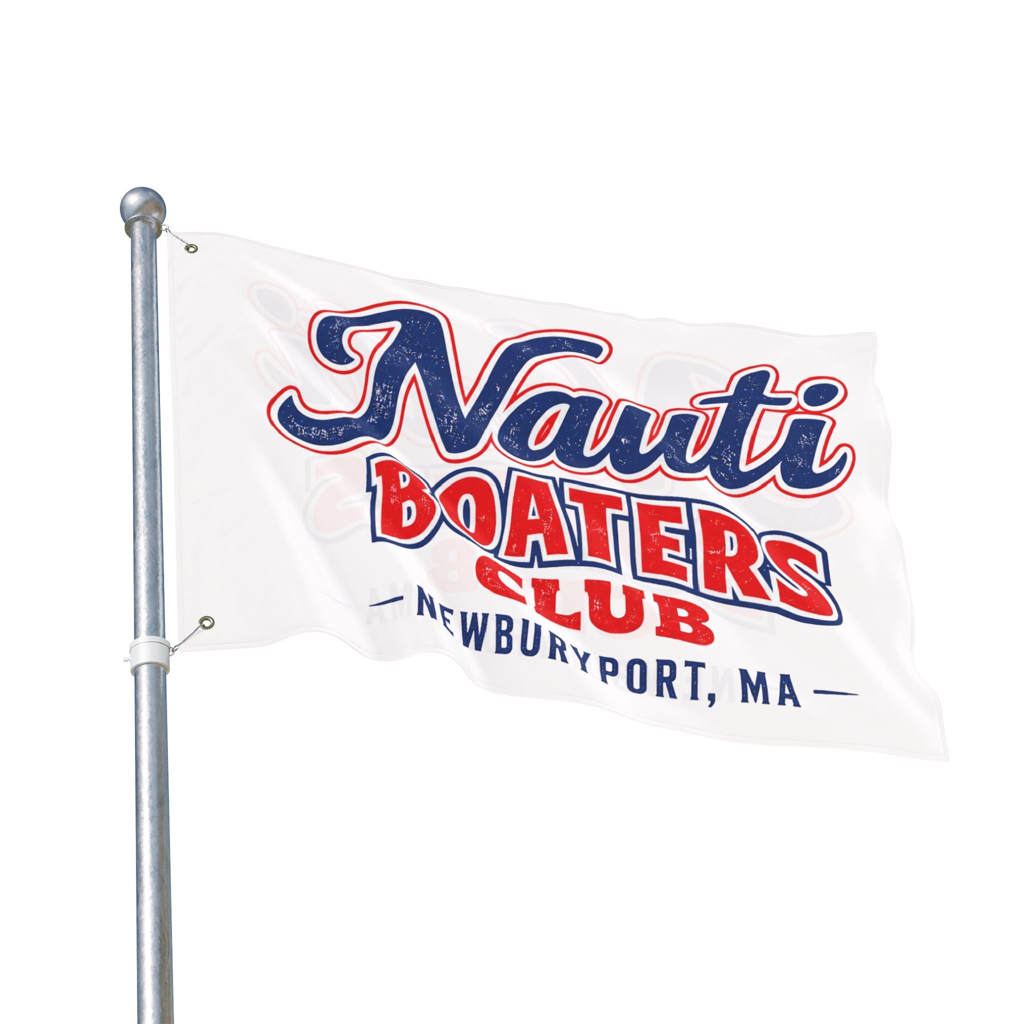 Nauti Boaters Club Double-Sided Flag — Customizable-- Add Your Town or Port