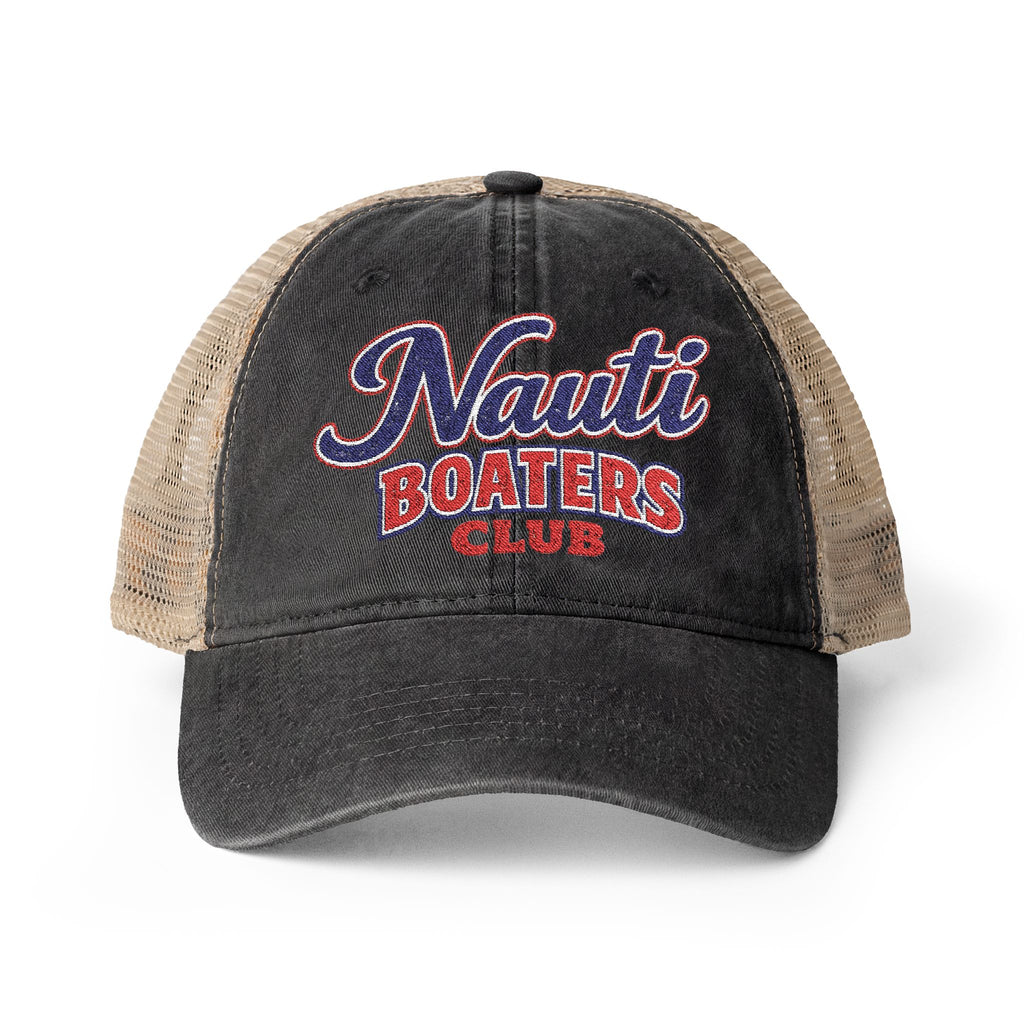 Nauti Boaters Club Garment Washed Ponytail Hat