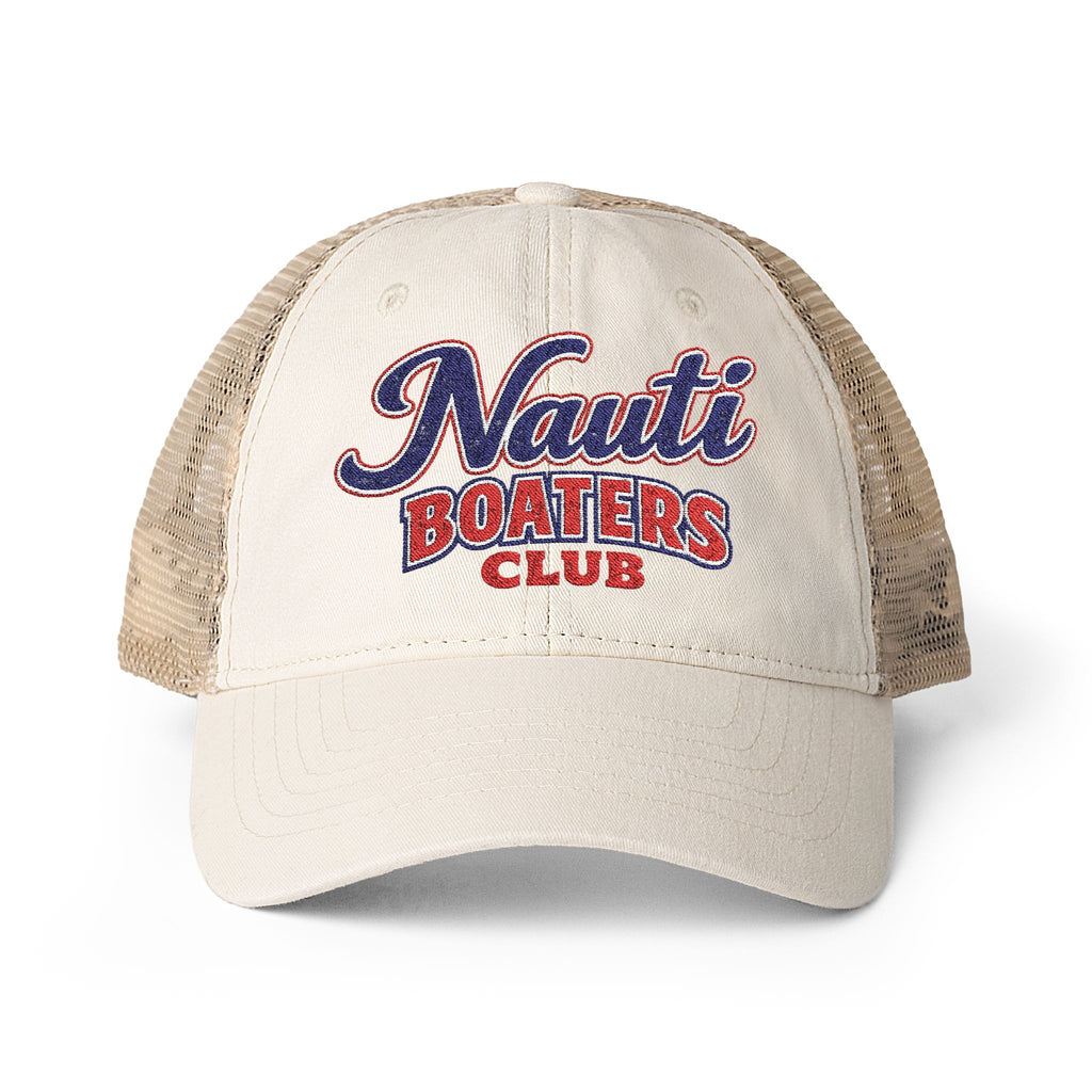 Nauti Boaters Club Garment Washed Ponytail Hat