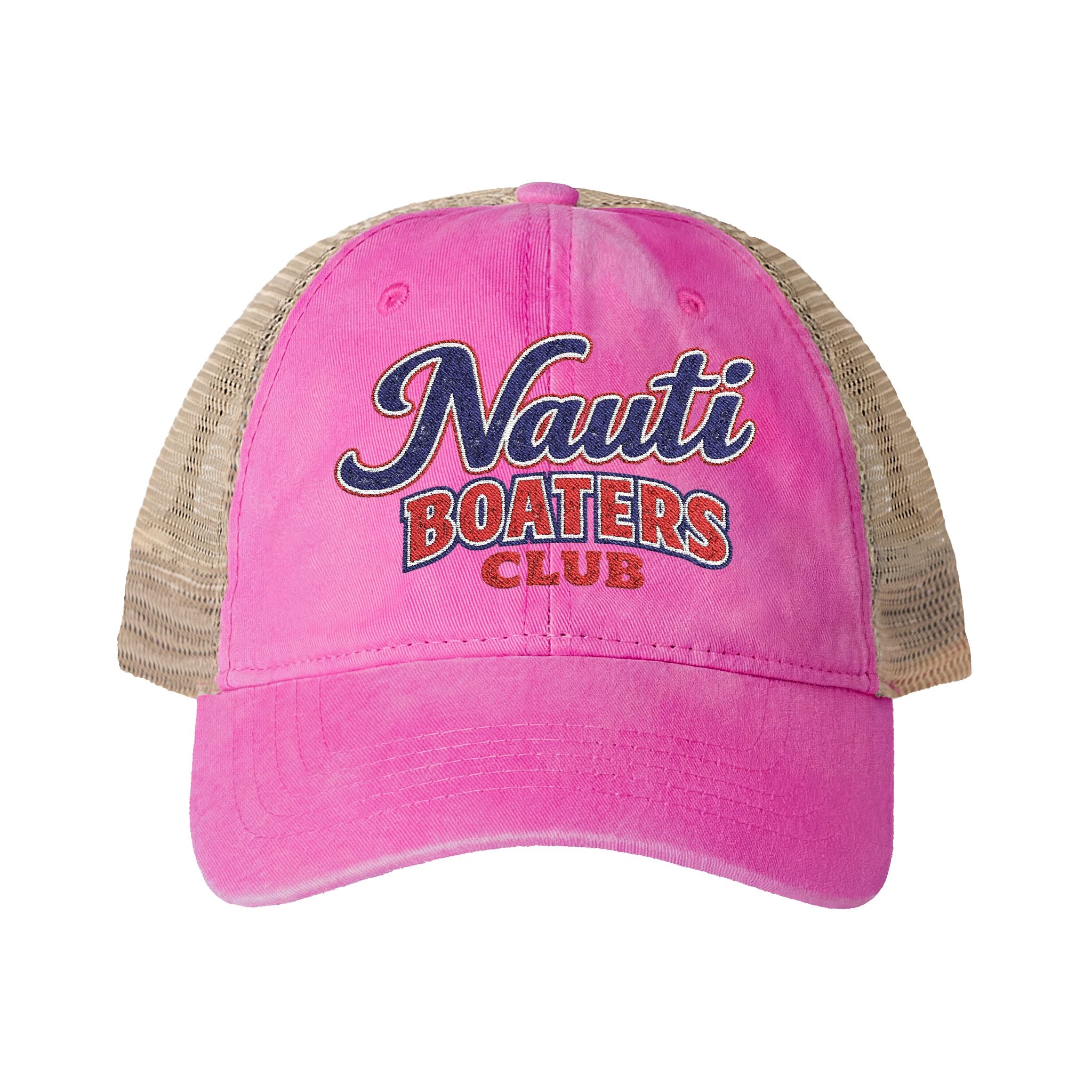 Nauti Boaters Club Garment Washed Ponytail Hat