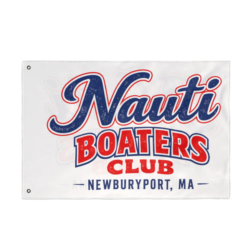 Nauti Boaters Club Double-Sided Flag — Customizable-- Add Your Town or Port