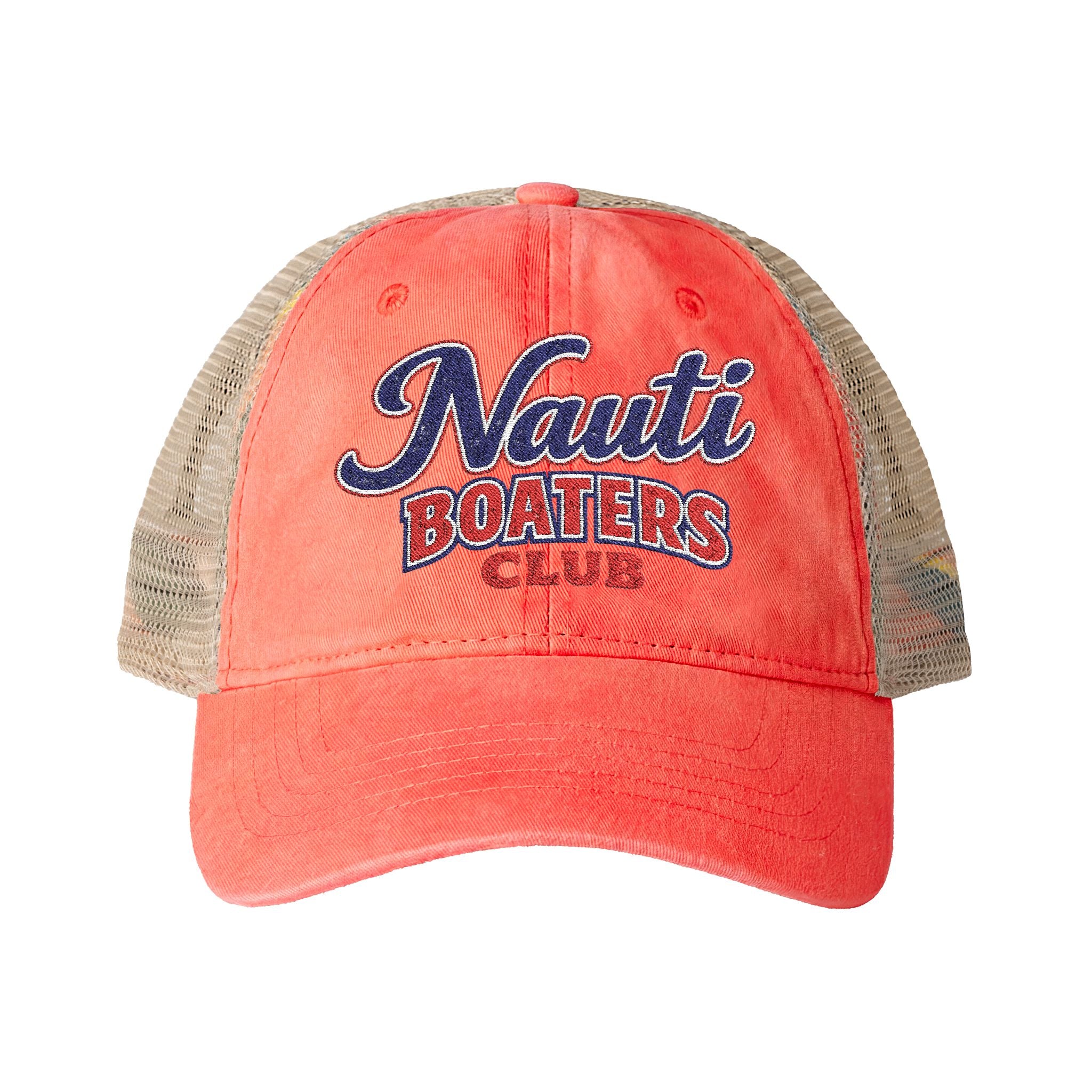 Nauti Boaters Club Garment Washed Ponytail Hat