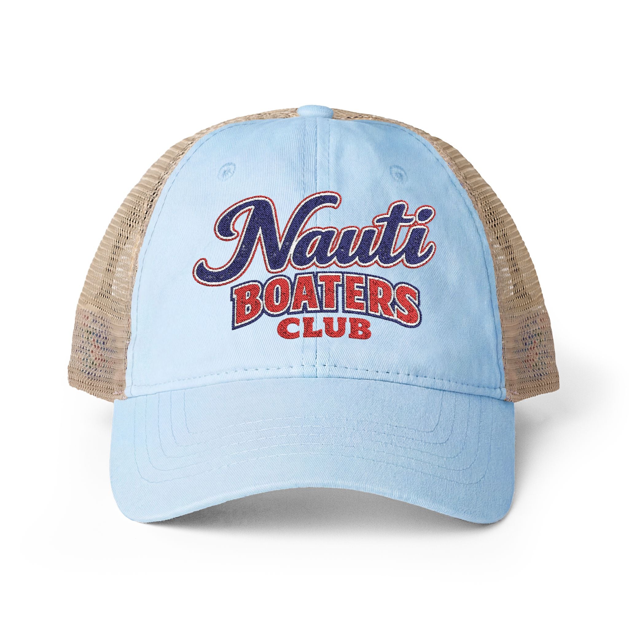 Nauti Boaters Club Garment Washed Ponytail Hat