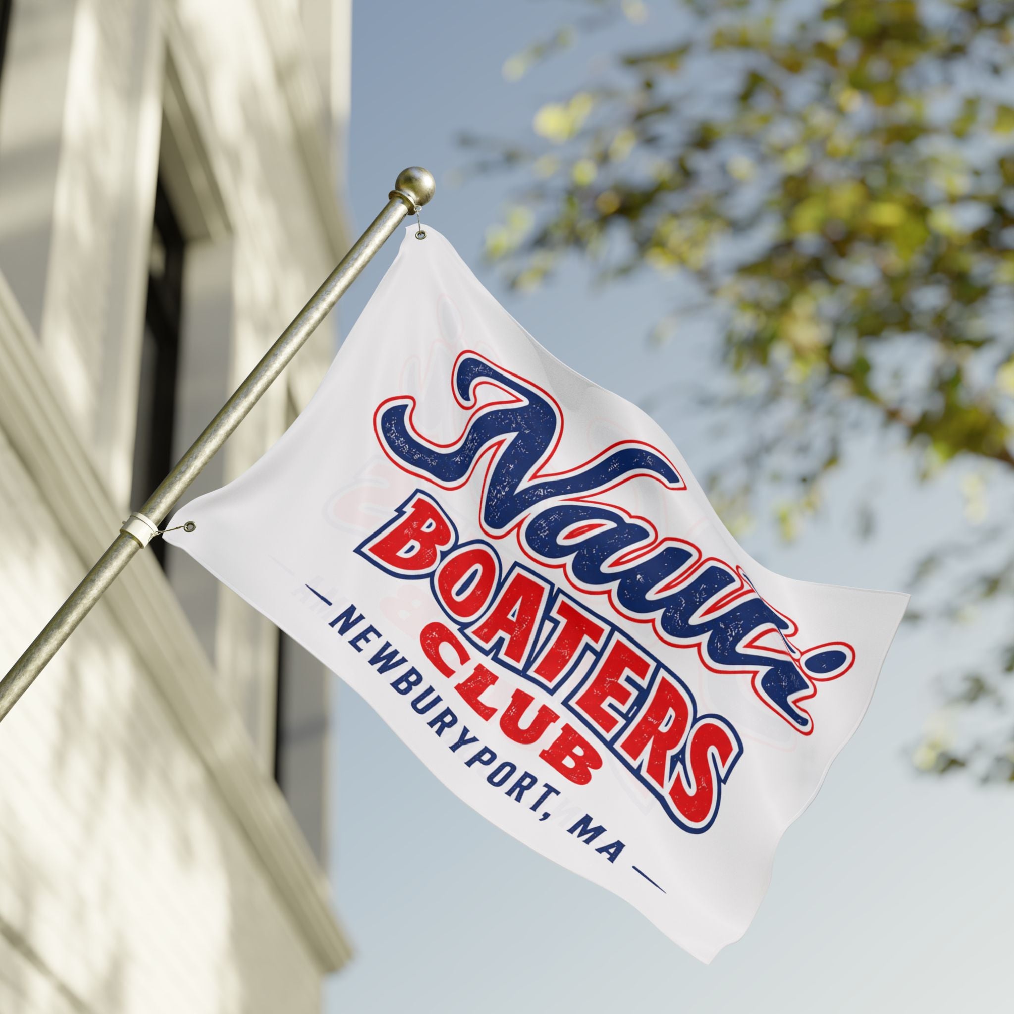 Nauti Boaters Club Double-Sided Flag — Customizable-- Add Your Town or Port