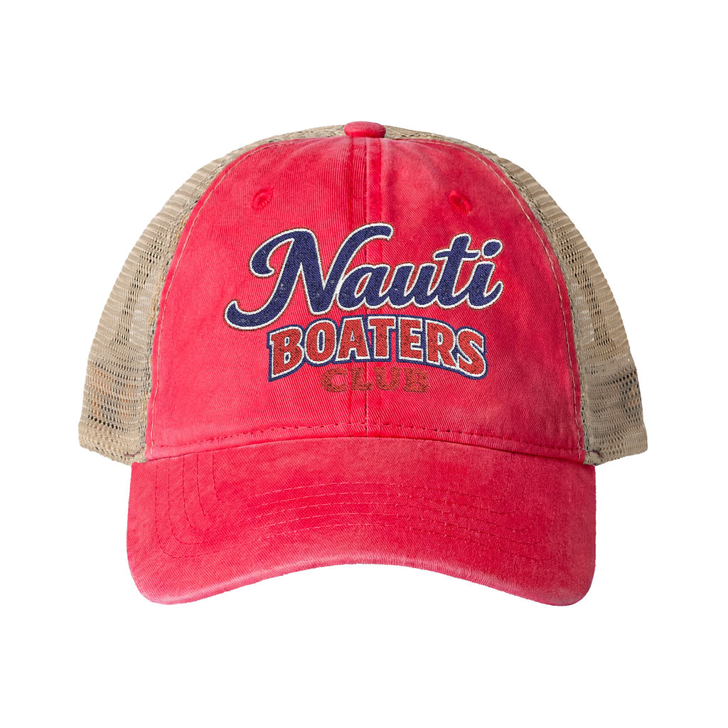 Nauti Boaters Club Garment Washed Ponytail Hat