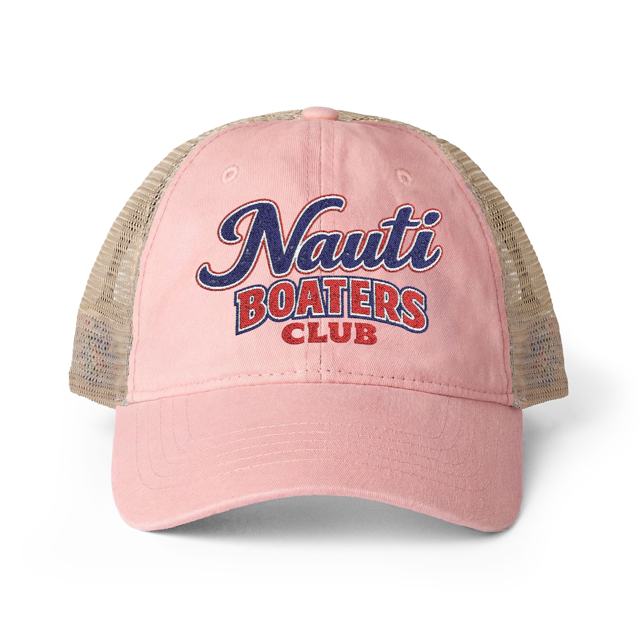 Nauti Boaters Club Garment Washed Ponytail Hat