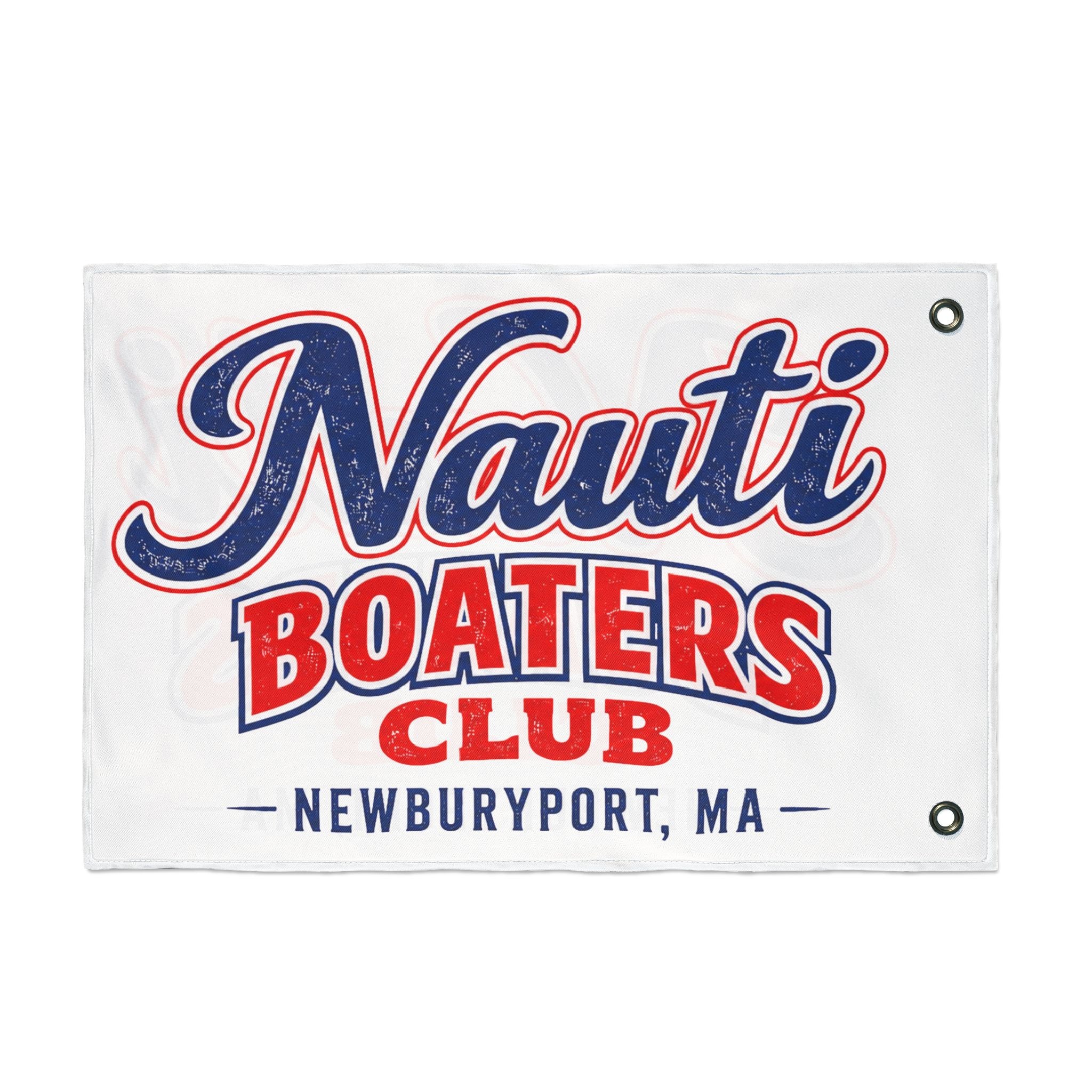 Nauti Boaters Club Double-Sided Flag — Customizable-- Add Your Town or Port
