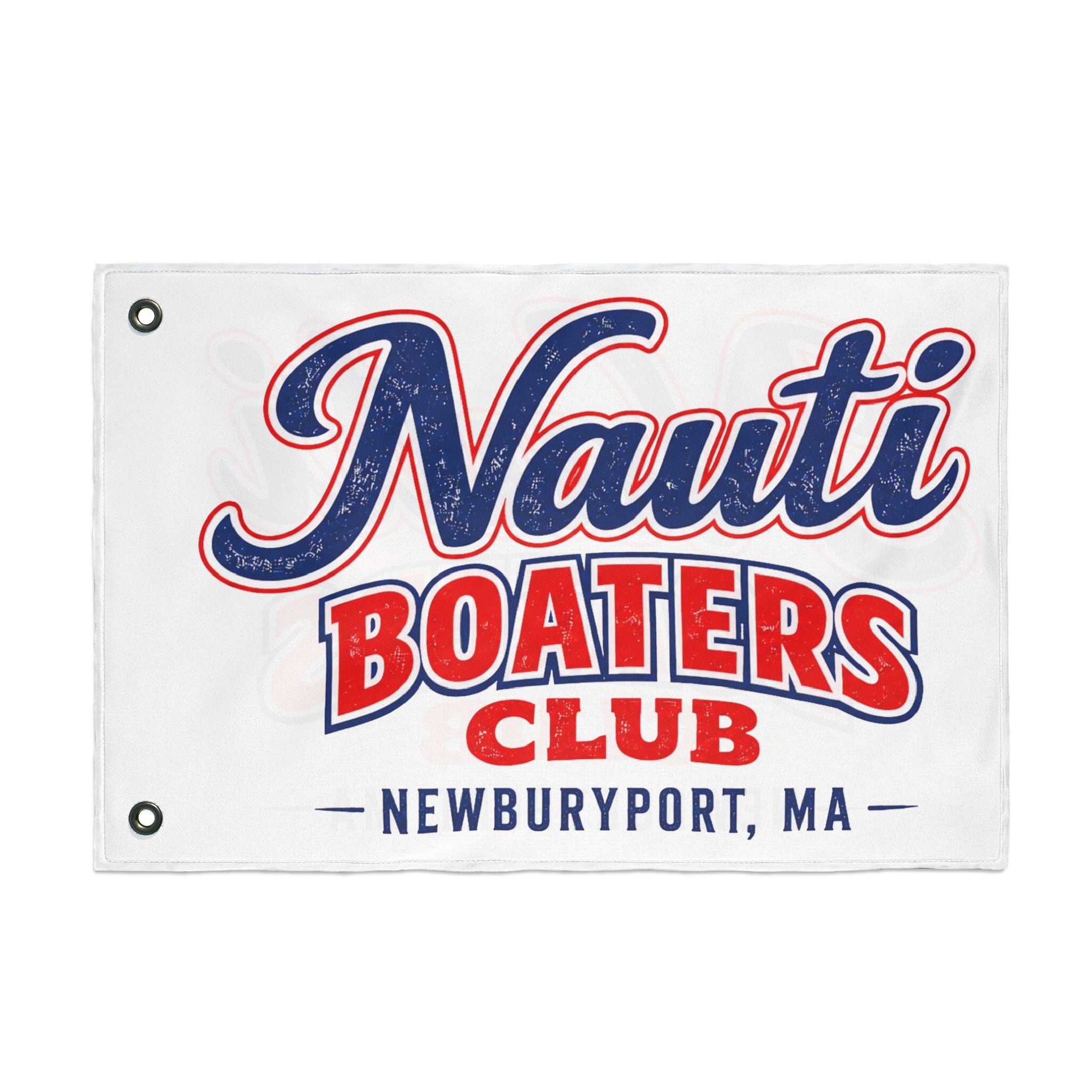 Nauti Boaters Club Double-Sided Flag — Customizable-- Add Your Town or Port