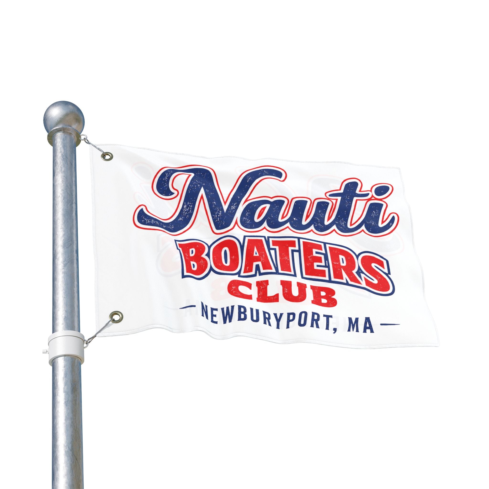Nauti Boaters Club Double-Sided Flag — Customizable-- Add Your Town or Port