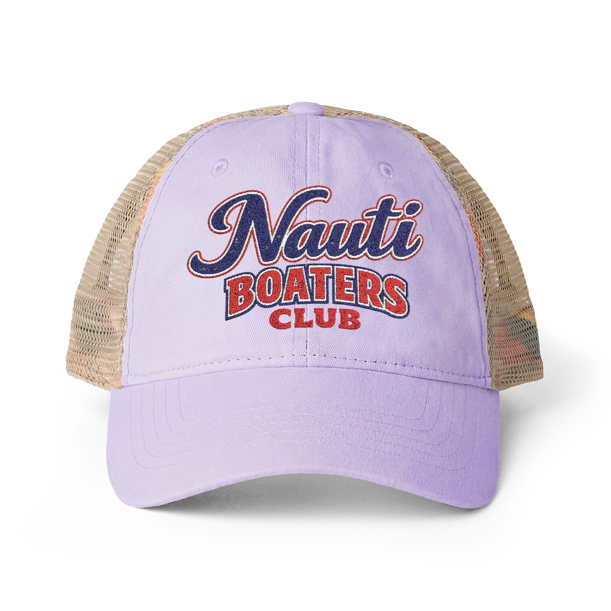 Nauti Boaters Club Garment Washed Ponytail Hat