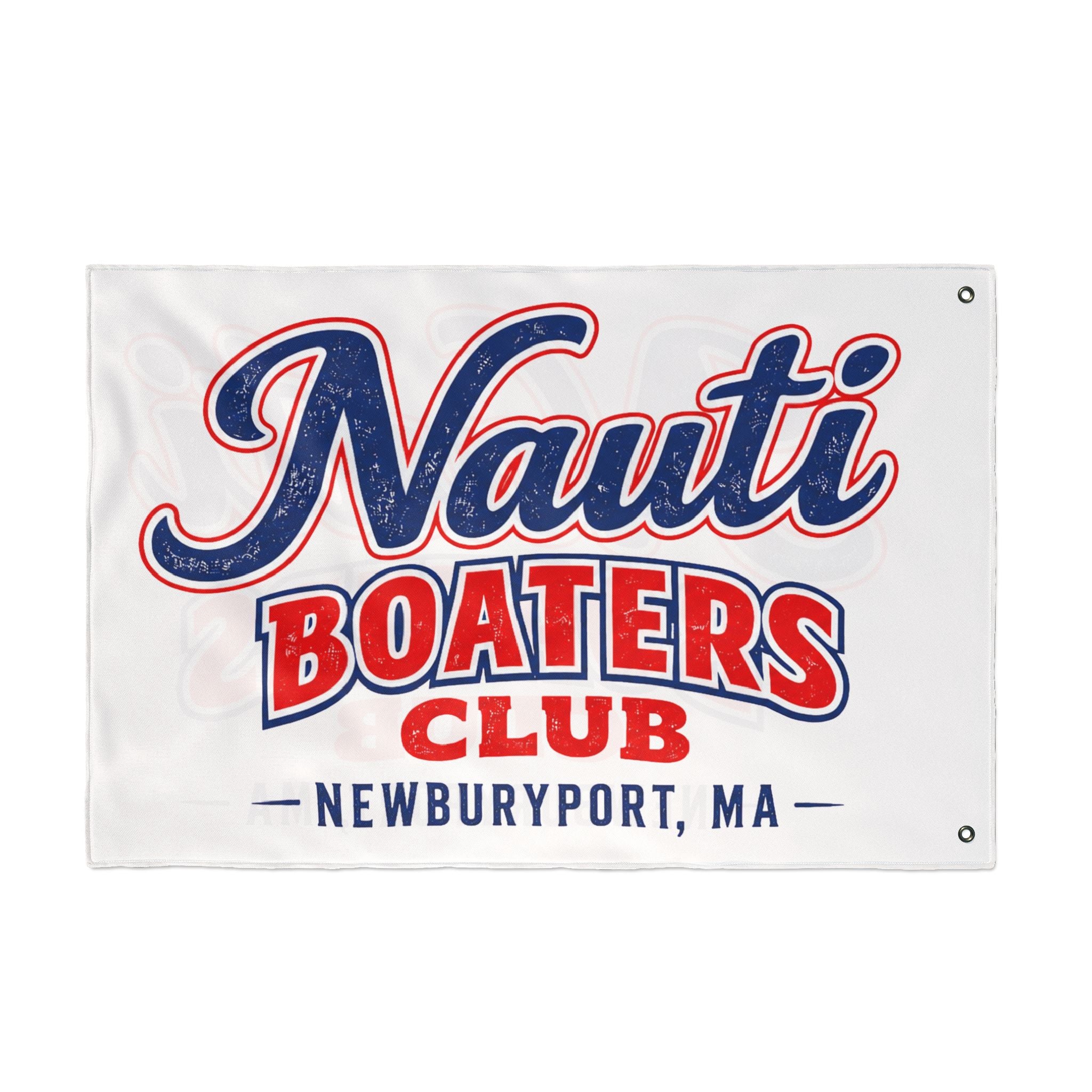 Nauti Boaters Club Double-Sided Flag — Customizable-- Add Your Town or Port